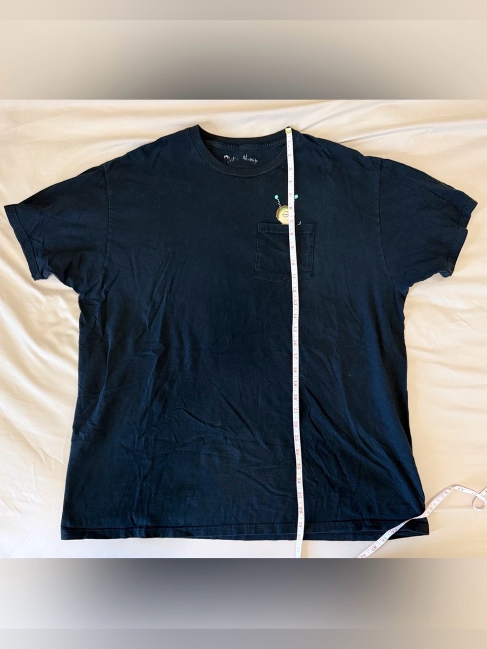 Rick and Morty Black Pocket Graphic T-Shirt Men’s XL Adult Swim Distressed Tee - Picture 5 of 6